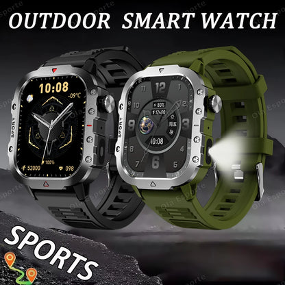 Military Sports Smart Watch 2.01" HD Touch Screen Bluetooth Call LED
