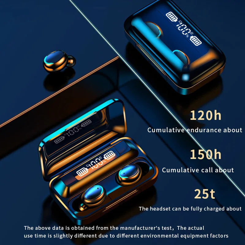 F9 Wireless Bluetooth Earphones with LED Dislpaly TWS Headset Earbuds