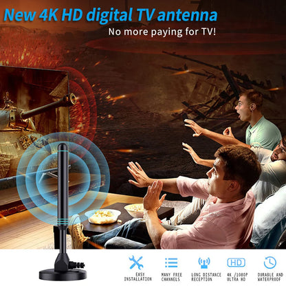 4K/1080P High-Definition Digital Tv Antenna Magnetic Base 4