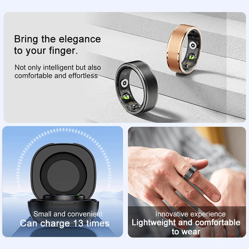 Smart Ring Military Grade Titanium Steel Shell Health Monitoring IP68