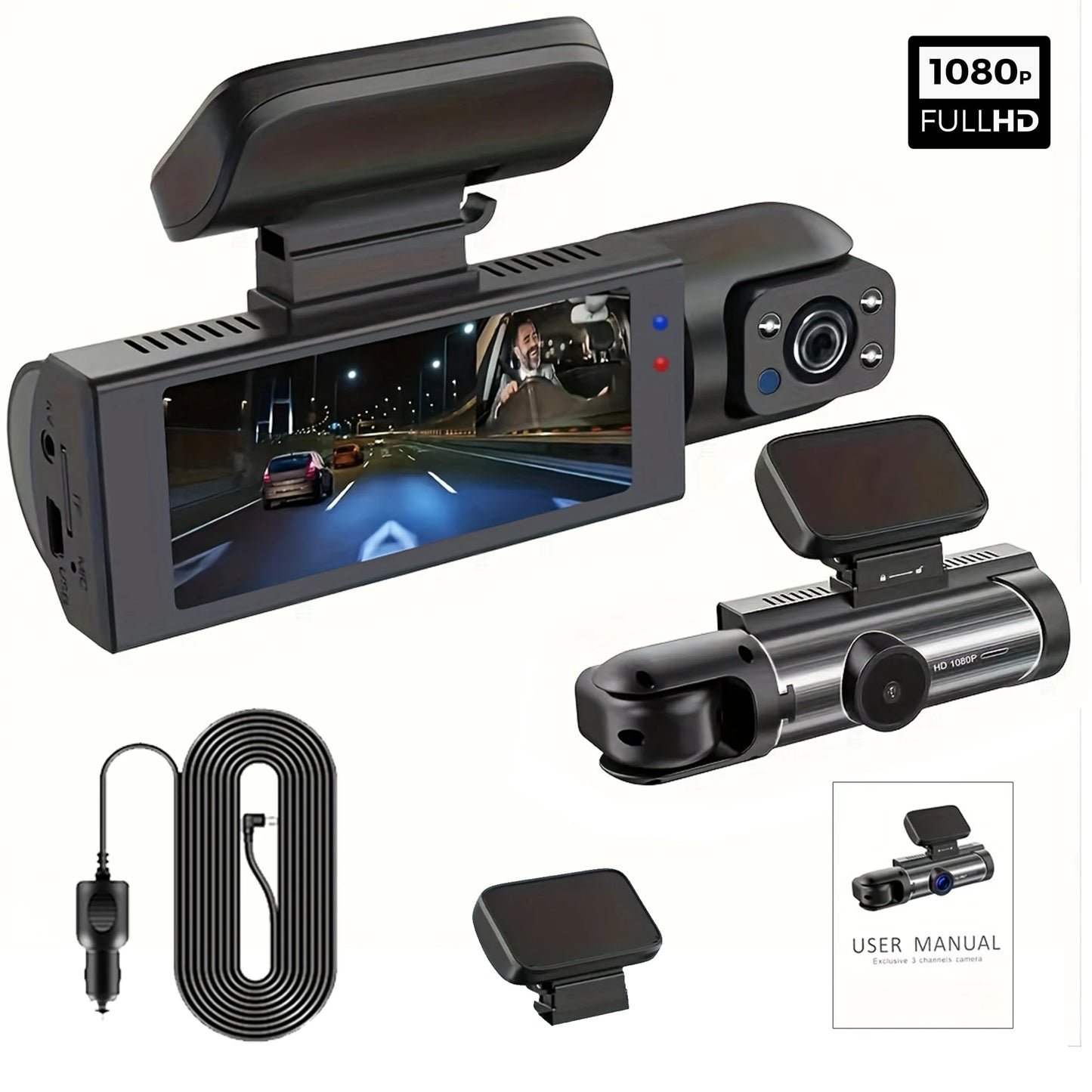 Dual Lens Car DVR FHD 1920*1080P Dash Camera Cabin Dashcam Vehicle Video Dash Cam Drive Recorder Interior Mini Dvrs Black Box