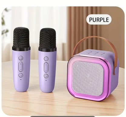 Portable Karaoke Machine with Dual Wireless Mics, LED Lights, & Mobile Speaker – Perfect for  Singing, Parties, Christmas & Ha