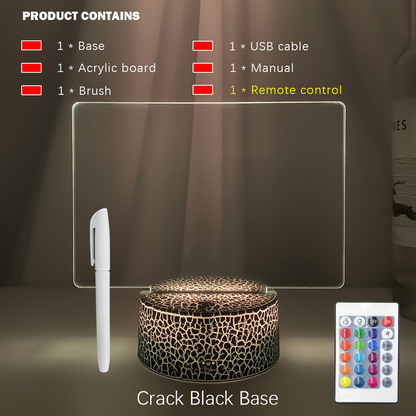 Rewritable 3D Night Light with Message Board & Touch Control Base