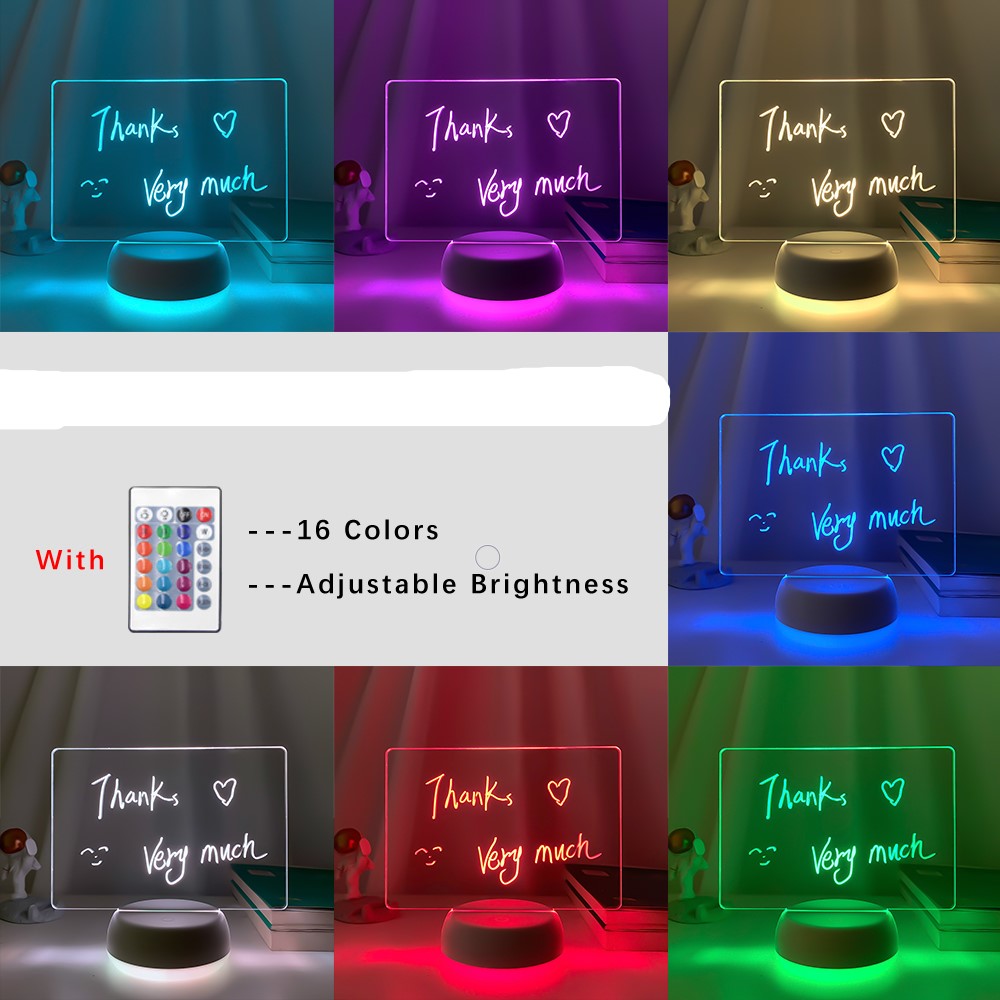 Rewritable 3D Night Light with Message Board & Touch Control Base