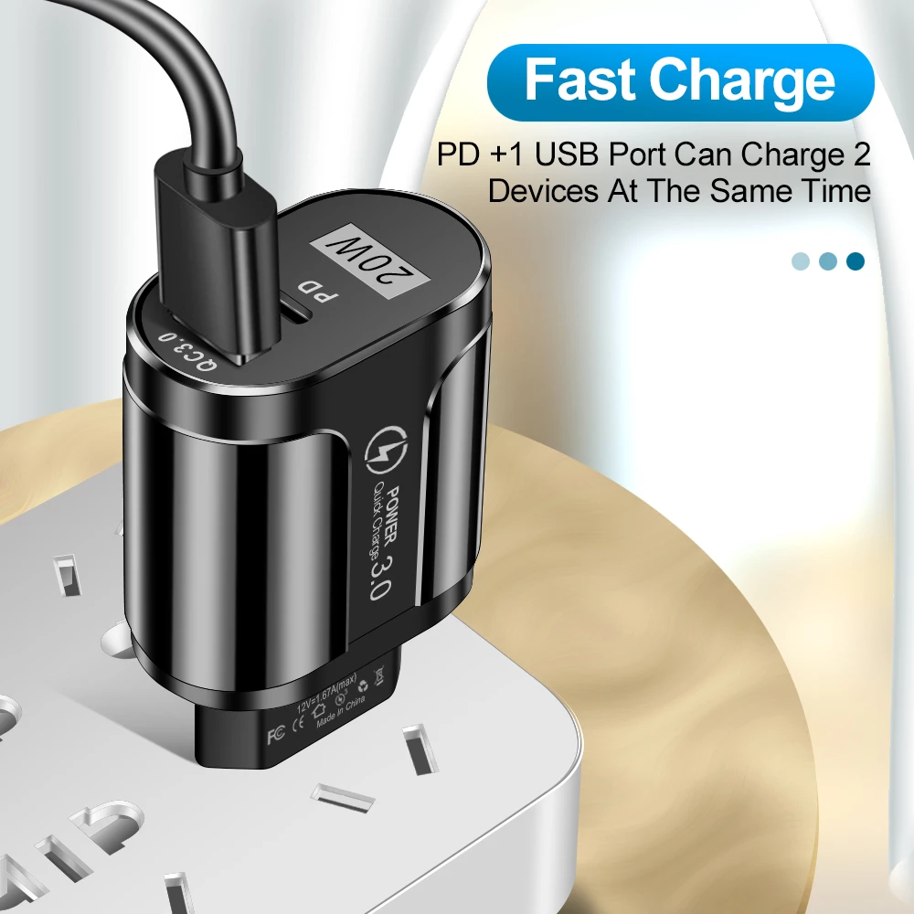 PD 20W USB Type C Charger Fast Charging For iPhone Samsung