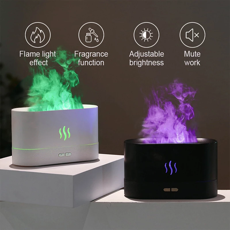 Colorful Flame Air Humidifier USB Aroma Diffuser