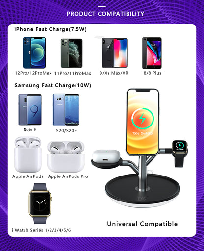 Universal Wireless Charging Stand for Iphone, Apple Watch, & Airpods