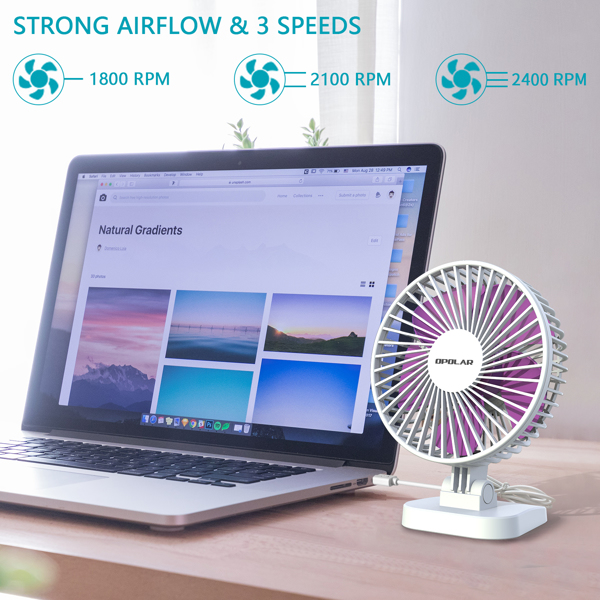 3 Speed Mini Portable USB Desk Fan