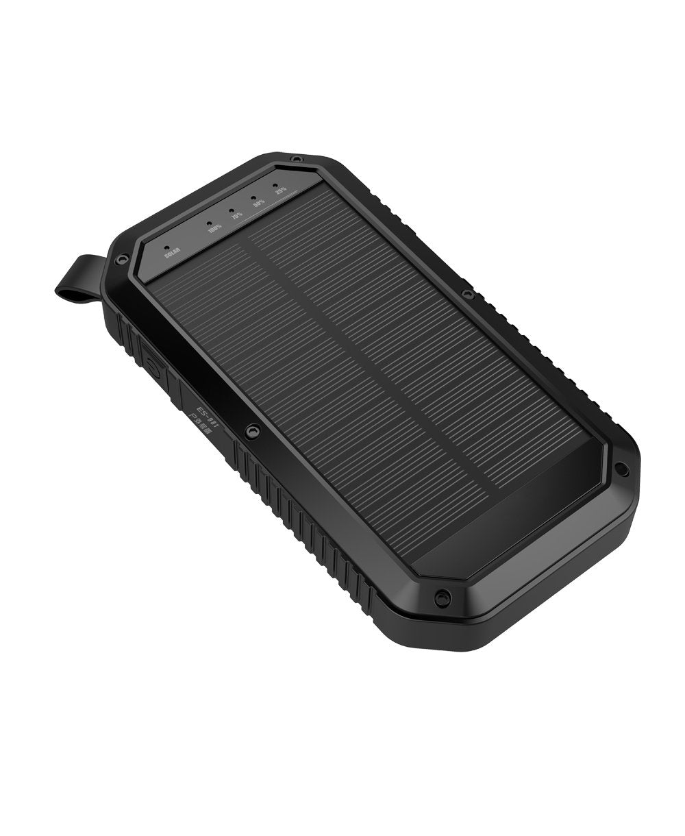 Mini Solar Powered Wireless Phone Charger 10,000 mAh with LED light